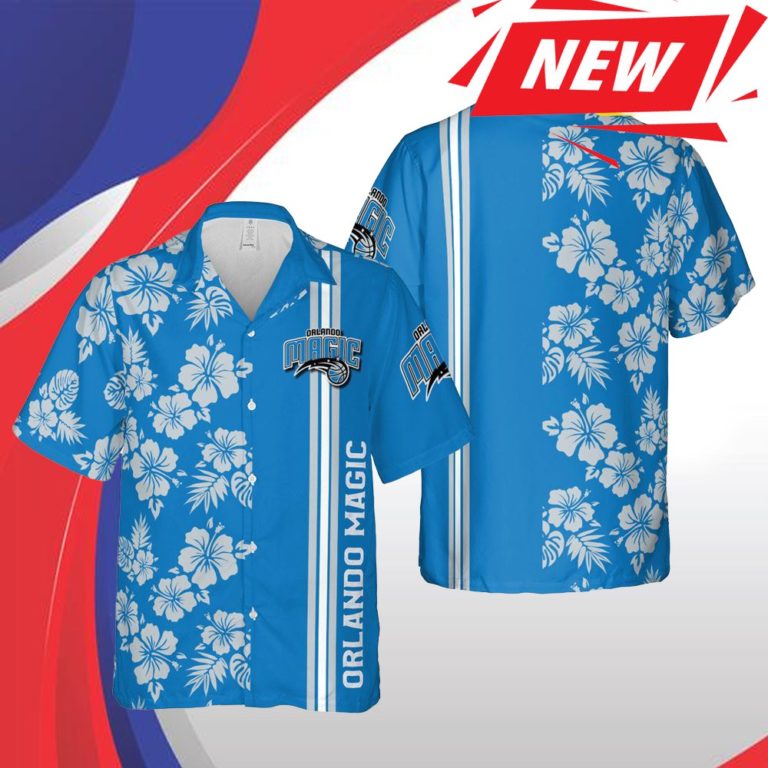 Orlando Magic Nba Hawaii Floral Basketball Aloha Casual Short Sleeve Fashion
