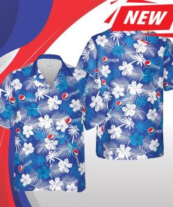 Pepsi Hawaii Floral Short Sleeve Casual Hawaiian Shirt