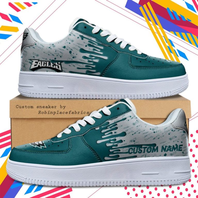 Philadelphia Eagles NFL Dripping Color Pattern Sneaker, Streetwear Shoes
