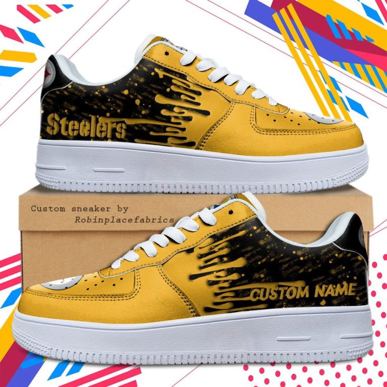 Pittsburgh Steelers NFL Dripping Color Pattern Personalized Sneaker, Streetwear Shoes