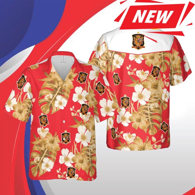 Spain Euro Hawaii Floral Football Casual Hawaiian Shirt
