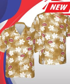 Stella Artois Hawaii Floral Short Sleeve Casual Hawaiian Shirt