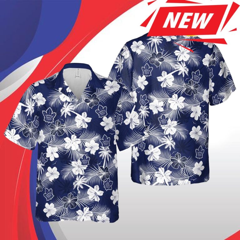Toronto Maple Leafs Nhl Toronto Hawaii Floral Ice Hockey Short Sleeve Casual Hawaiian Shirt
