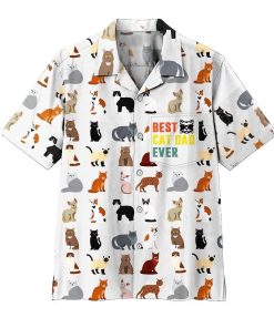 3D Best Cat Dad Ever 3D Print Hawaiian Shirt 3D Best Cat Dad Ever 3D Print Hawaiian Shirt