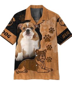 3D Bulldog 3D Print Hawaiian Shirt