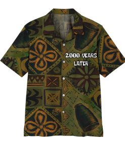 3D Foot Print Dogs Short Sleeve Button Down Hawaiian Shirt