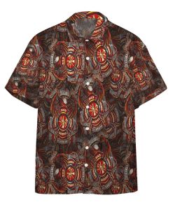 3D American Firefighter Custom Short Sleeve Button Down Hawaiian Shirt