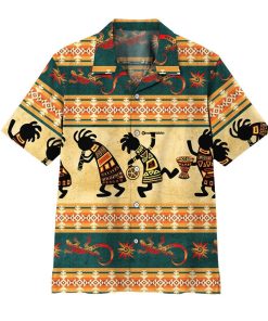 3D American Native Short Sleeve Button Down Hawaiian Shirt