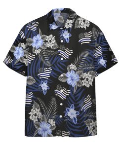3D Back The Blue Hawaiian Custom Short Sleeve Shirt