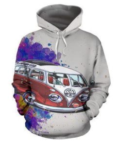 3D Camping Hoodie Volkswagen Bus Van Full Size