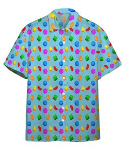 3D Candy Crush Saga Custom Short Sleeve Button Down Hawaiian Shirt