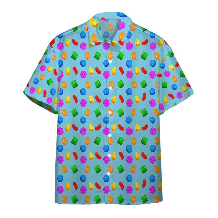 3D Candy Crush Saga Custom Short Sleeve Button Down Hawaiian Shirt