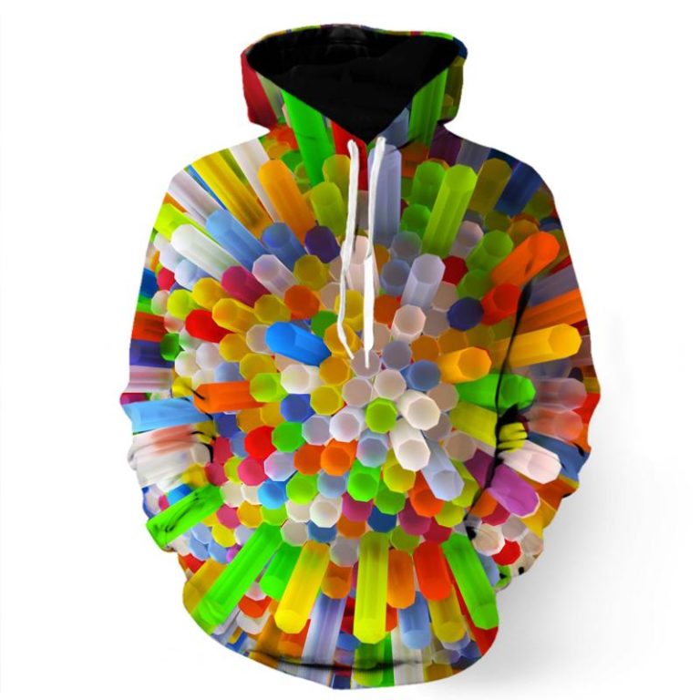 3D Colorful Straw Hoodie