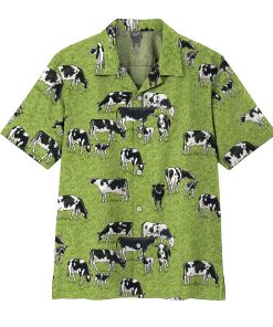 3D Dairy Cow Short Sleeve Button Down Hawaiian Shirt