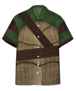 3D Donatello Tmnt Don Donnie Short Sleeve Button Down Hawaiian Shirt
