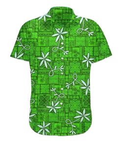 3D Elv Prl Green Short Sleeve Button Down Hawaiian Shirt