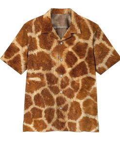 3D Giraffe Short Sleeve Button Down Hawaiian Shirt