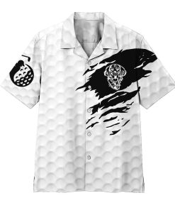 3D Golden Retriever Golf Beach Tropical Hawaiian Shirt