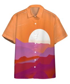 3D Lesbian Pride Sunrise Custom Beach Tropical Hawaiian Shirt