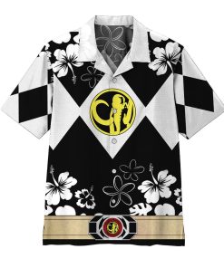 3D Mighty Morphin Power Ranger Black Beach Tropical Hawaiian Shirt