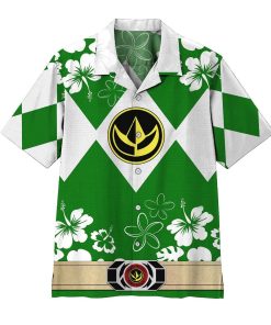 3D Mighty Morphin Power Ranger Green Beach Tropical Hawaiian Shirt