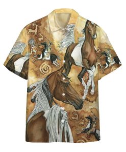 3D Native Horse Vintage Custom Beach Tropical Hawaiian Shirt