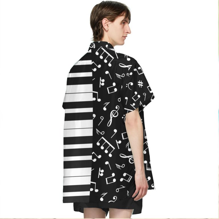 3D Piano And Music Note Beach Tropical Hawaiian Shirt