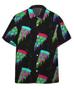 3D Pizza Party In Space Custom Beach Tropical Hawaiian Shirt
