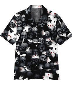 3D Playing Card Skull Beach Tropical Hawaiian Shirt
