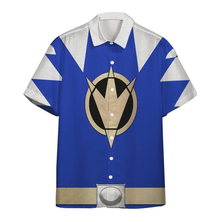 3D Power Ranger Blue Dino Thunder Beach Tropical Hawaiian Shirt