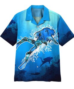 3D Scuba Diving Aloha Shirts
