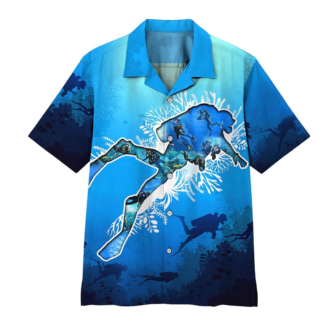 3D Scuba Diving Aloha Shirts - RobinPlaceFabrics