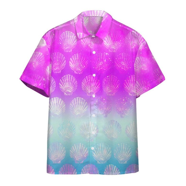 3D Sea Shell Color Aloha Shirts