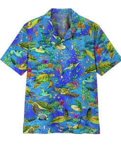 3D Sea Turtle Aloha Shirts
