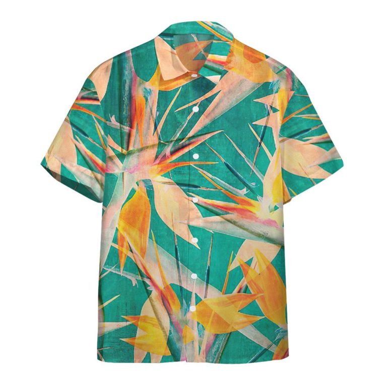 3D Strelitzia Flower Aloha Shirts