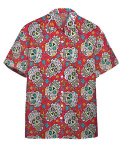 3D Sugar Skulls Folkloric Skulls Custom Aloha Shirts