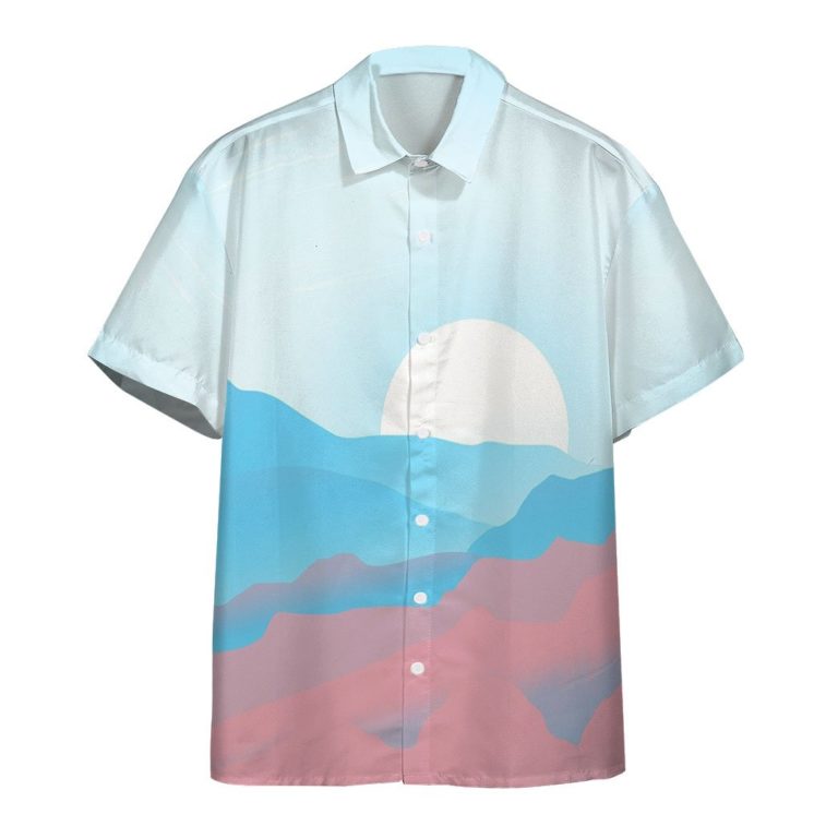 3D Trans Pride Sunrise Custom Aloha Shirts