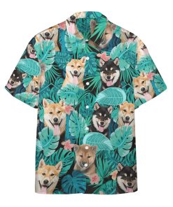 3D Tropical Shiba Inu Hawaiian Custom Short Sleeve Shirts 3D Tropical Shiba Inu Hawaiian Custom Short Sleeve Shirts