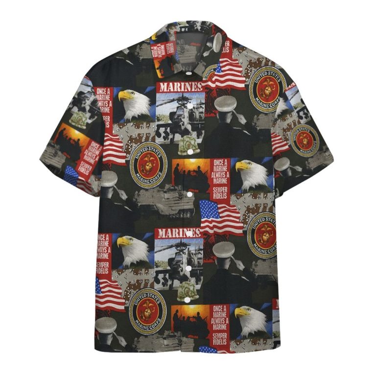 3D United States Of America Marines Military Custom Aloha Shirts