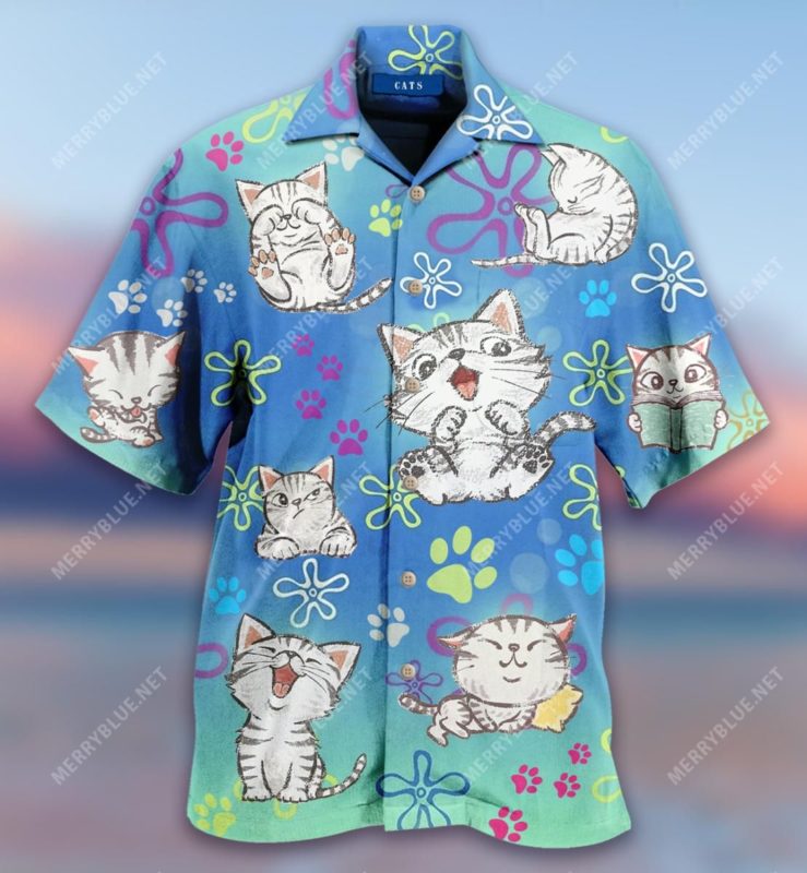 All I Need Is Love And A Cat Or Two Or Five 3D Print Hawaiian Shirt