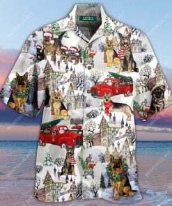 All I Want For Christmas Are German Shepherds 3D Print Hawaiian Shirt All I Want For Christmas Are German Shepherds 3D Print Hawaiian Shirt