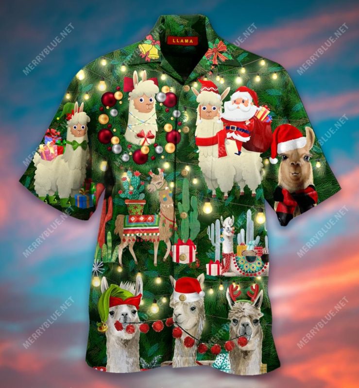All I Want For Christmas Is Llama Casual Button-Up Shirt