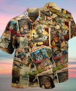 Amazing Pilot Cat 3D Print Hawaiian Shirt