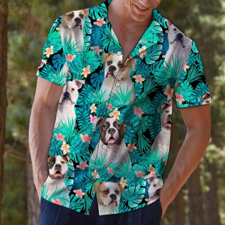 American Bulldog Tropical Aloha Shirt