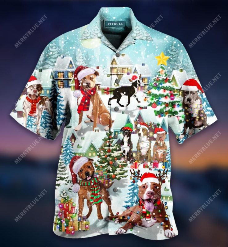 American Pitbull Christmas Hawaiian Shirt