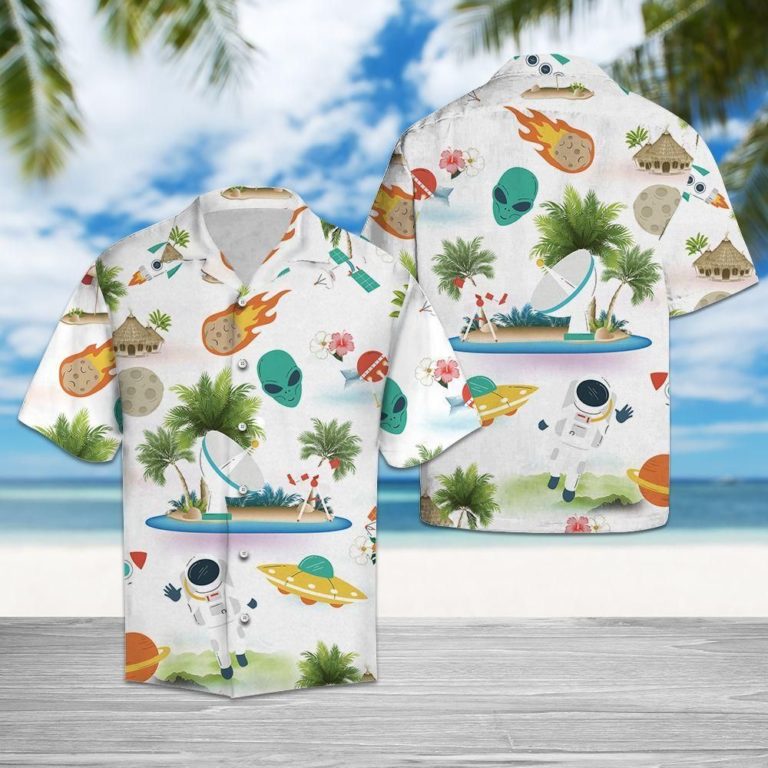 Astronaut On Vacation 3D Print Hawaiian Shirt