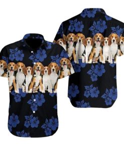Awesome Beagle Dog Lover Christmas Short Sleeve Button Up