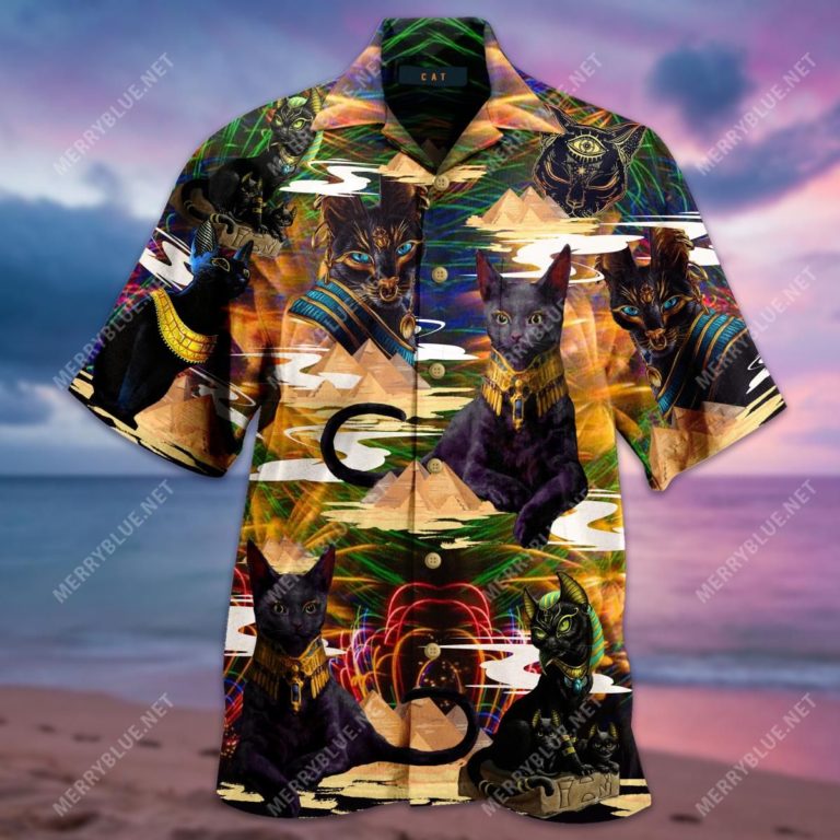 Awesome Egyptain Cat 3D Print Hawaiian Shirt