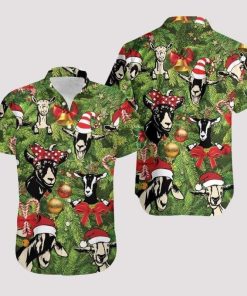 Awesome Goat On Christmas Casual Button-Up Shirt