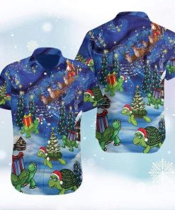 Awesome Turtle On Christmas Hawaiian Shirt